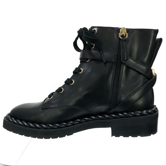 LOUISE ET CIE Sabri Moto Combat Braided Rope Zippered Design Boots - Sz 8 - Picture 6 of 9